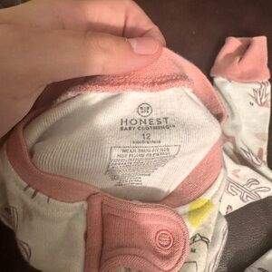 Honest Baby Clothing Pink and White Onesie